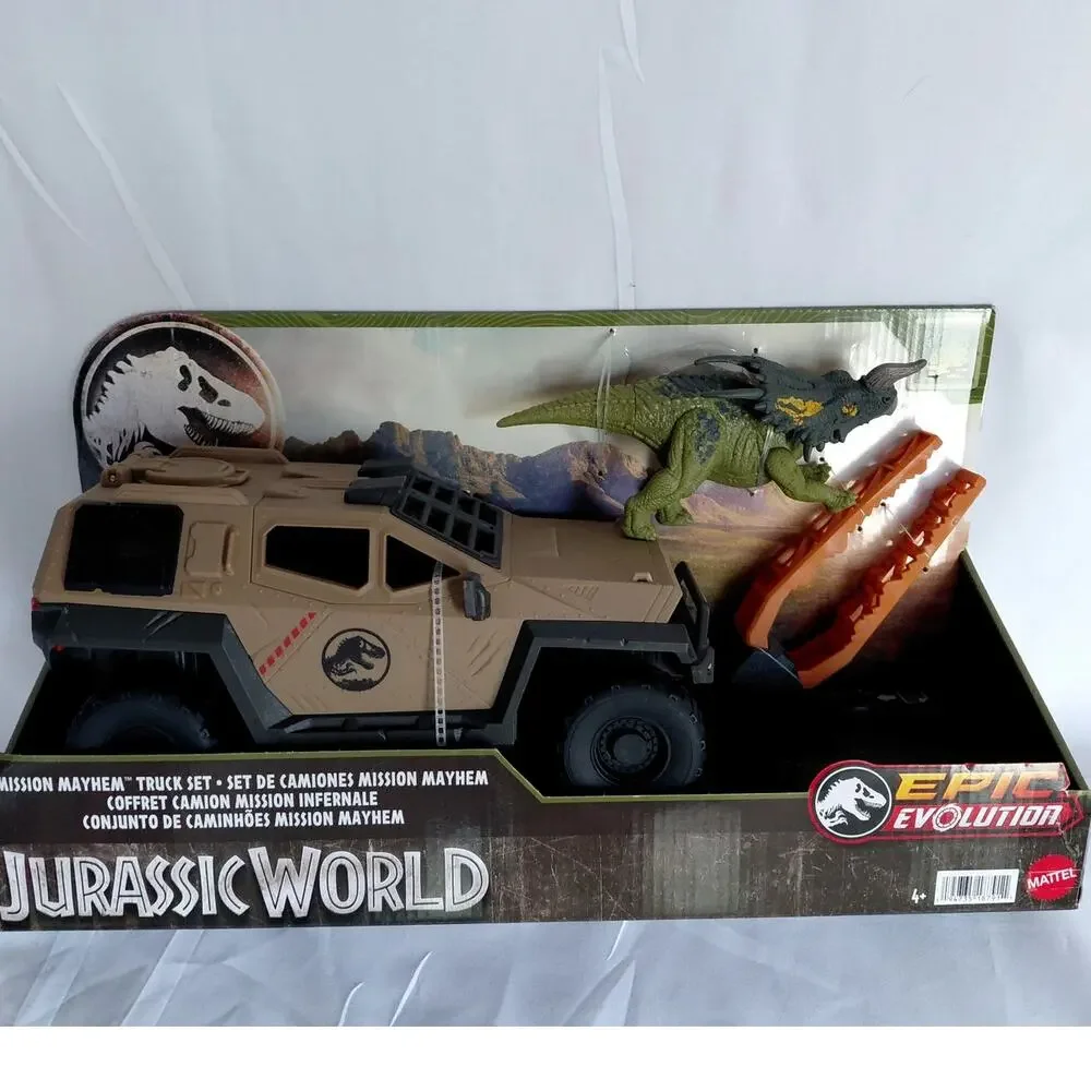 NIB Jurassic World Mission Mayhem Truck & Dinosaur Toy Set